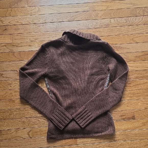 BKE Brown and Multicolor Cardigan Sweater - Picture 3 of 3